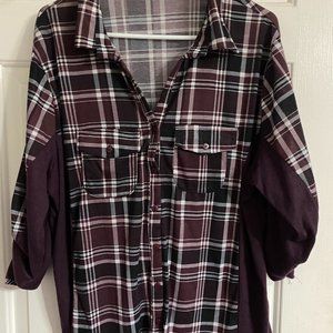 Purple Flannel Button Up Shirt